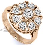 14K Rose Gold Russian Style Diamond Ring